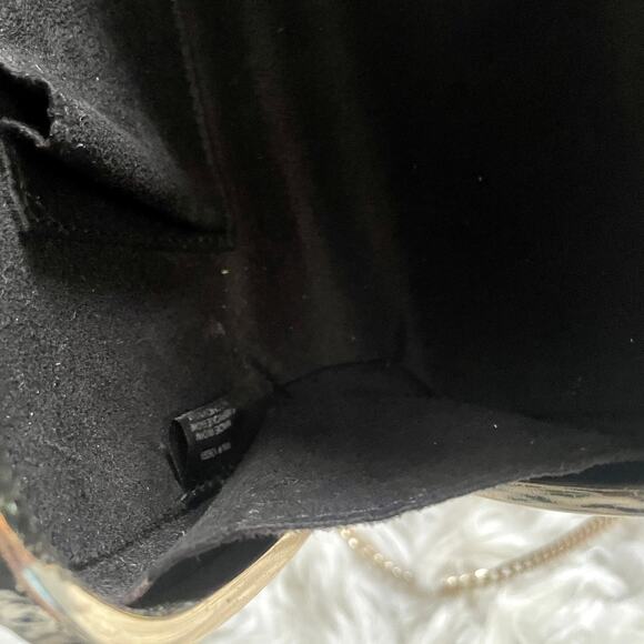 Halston Heritage Acrylic Glitter Clutch Shoulder Bag Clutch Sparkles Hard Shell - Picture 13 of 13